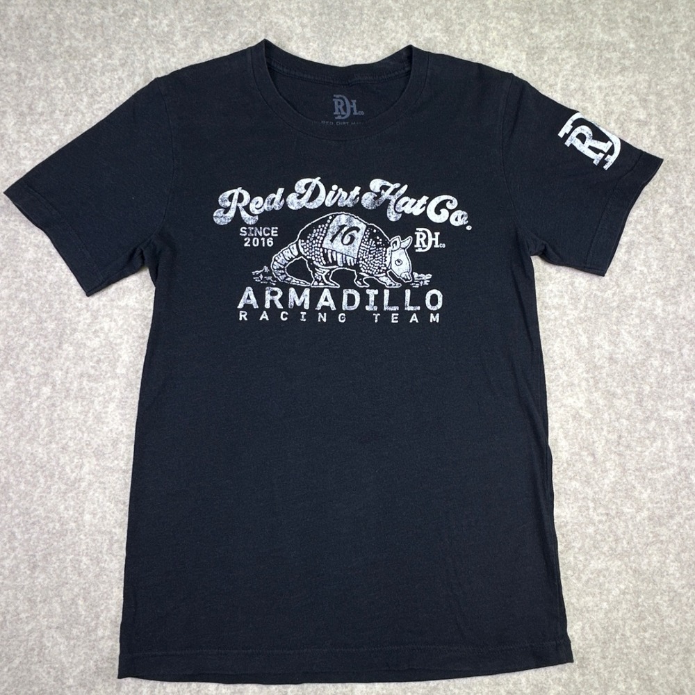 Red Dirt Hat Co. Western Armadillo Racing Team Graphic T Shirt Black Size‎ Small